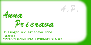 anna prierava business card